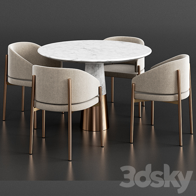 CB2 & Porro Dinning Set 3DSMax File - thumbnail 2