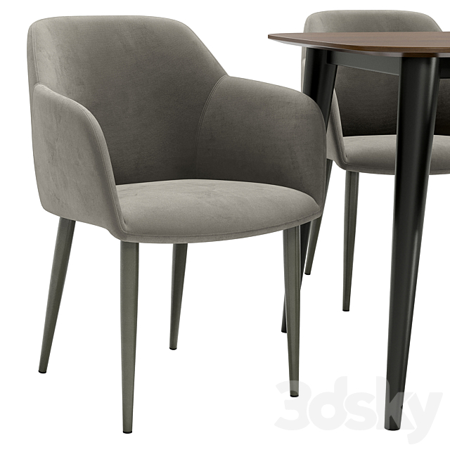 Cecilia dining chair and Sevilla table 3DS Max Model - thumbnail 3