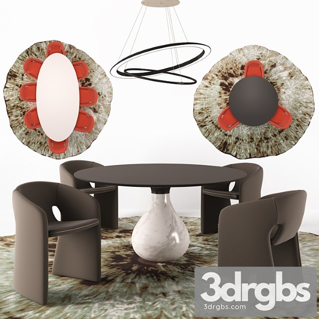 Celeste Armchair Aqua Dining Table O O Suspension 3dsmax Download - thumbnail 1