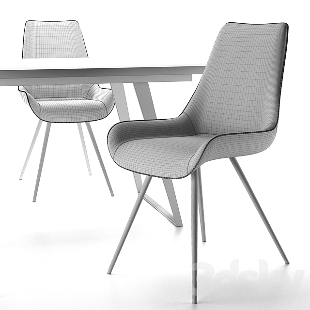 Celia Chair and Vermont Table 3DS Max Model - thumbnail 4