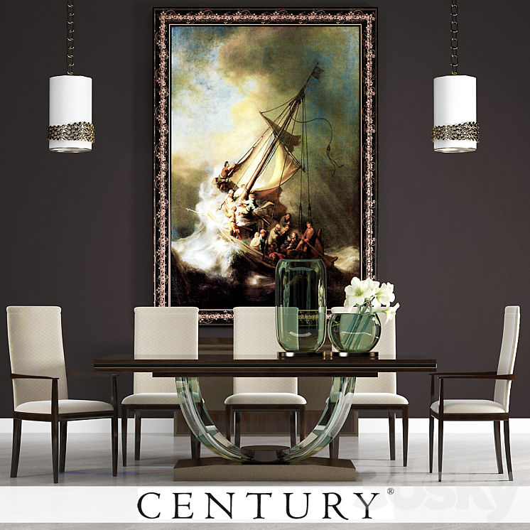 CENTURY DINING TABLE 3DS Max - thumbnail 1