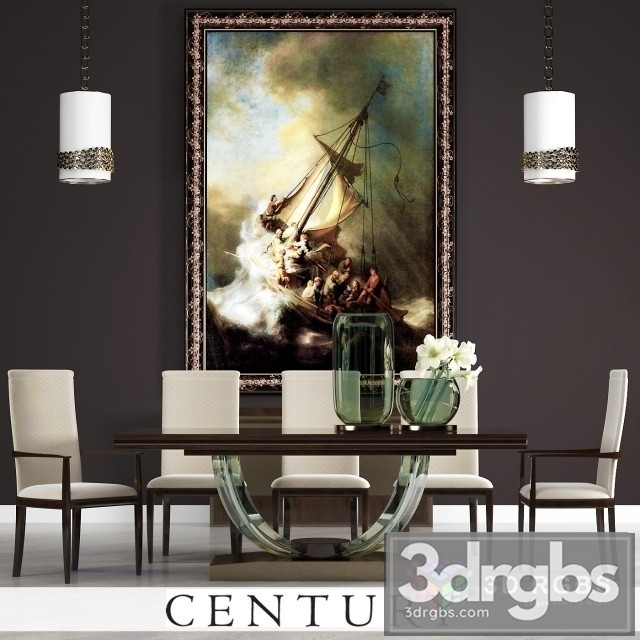 Century Dining Table 3dsmax Download - thumbnail 1