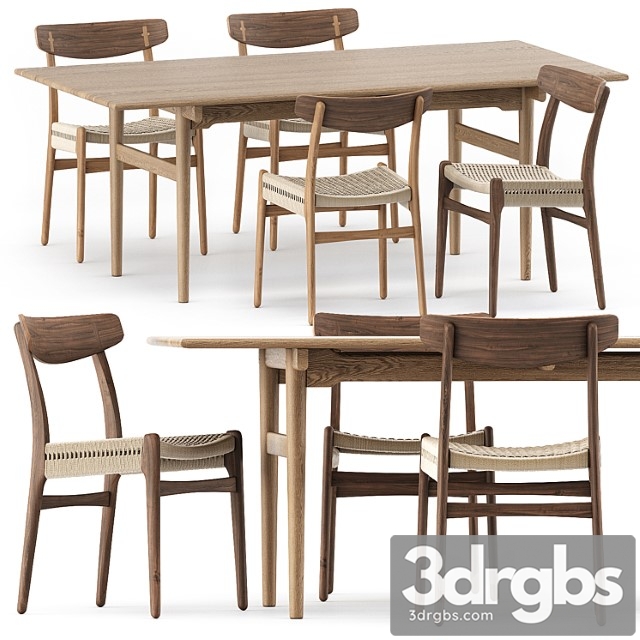 Ch327 dining table, ch23 chair by carl hansen & son - thumbnail 1