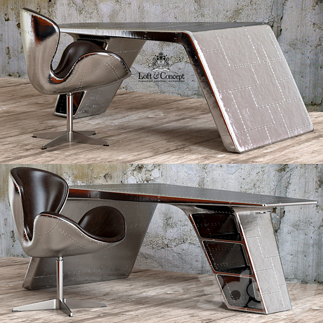 Chair and desk Aviator 3DSMax File - thumbnail 1