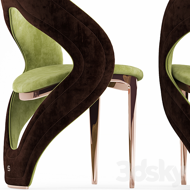 Chair and table elve luxury 3DS Max Model - thumbnail 2