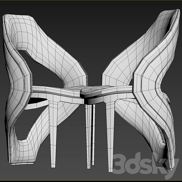 Chair and table elve luxury 3DS Max Model - thumbnail 5