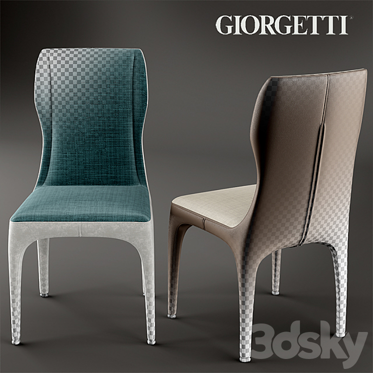 Chair and table giorgetti TICHE 3DS Max - thumbnail 2