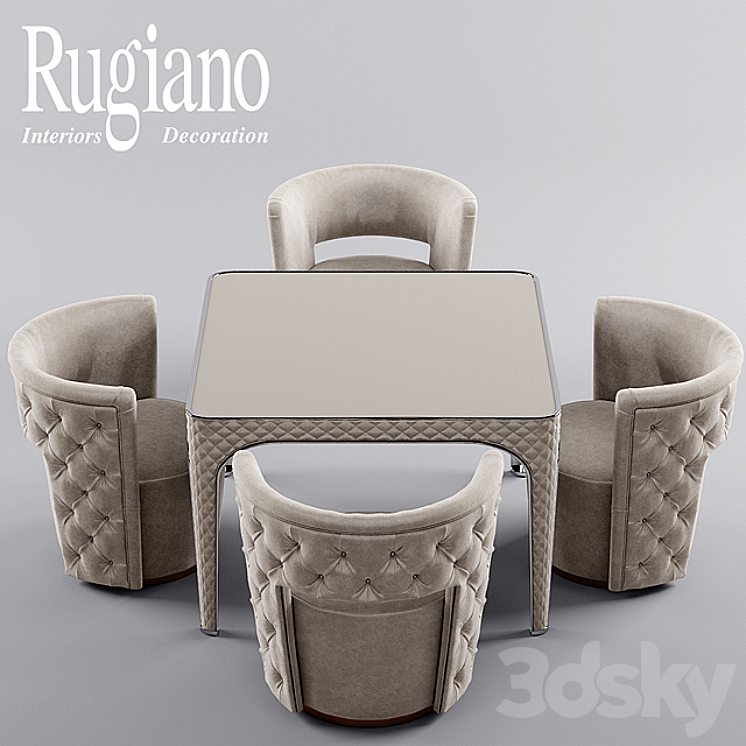 chair and table rugiano Giotto 3DS Max - thumbnail 1