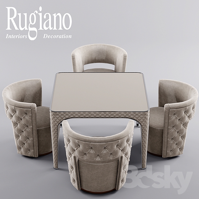 chair and table rugiano Giotto 3DS Max - thumbnail 3