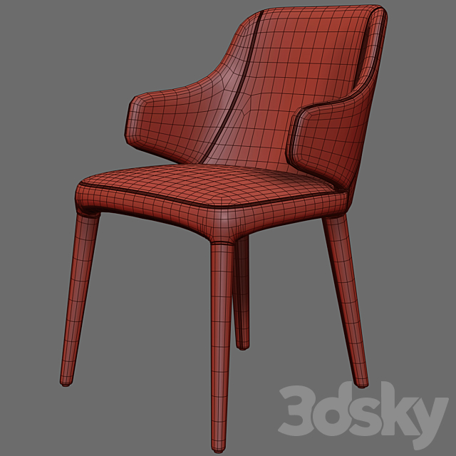 Chair Cattelan Italia Wanda and Table Planer 3DS Max Model - thumbnail 3