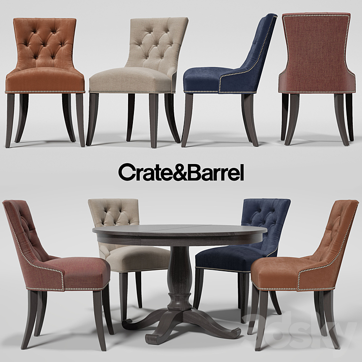 Chair Cecelia Buffet Avalon Crate&Barrel 3DS Max - thumbnail 1