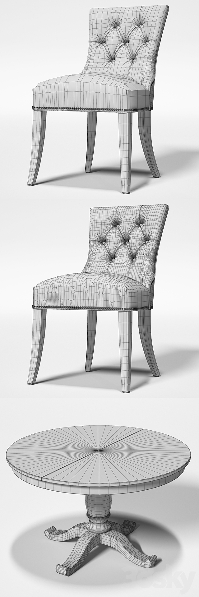 Chair Cecelia. Buffet Avalon Crate&Barrel 3DSMax File - thumbnail 3