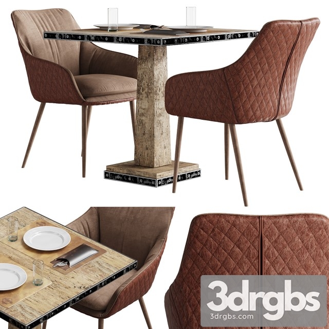 Chair Chrissy Pu From Richmond and an Aged Table 3dsmax Download - thumbnail 1