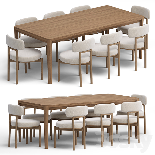 Chair Davis And Reese Dining Table 3DS Max Model - thumbnail 2