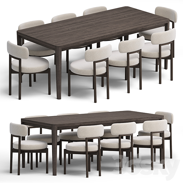 Chair Davis And Reese Dining Table 3DS Max Model - thumbnail 3