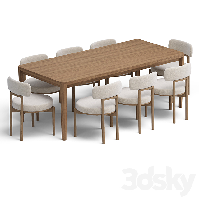 Chair Davis And Reese Dining Table 3DS Max Model - thumbnail 4