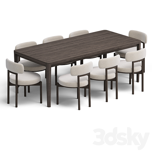 Chair Davis And Reese Dining Table 3DS Max Model - thumbnail 5