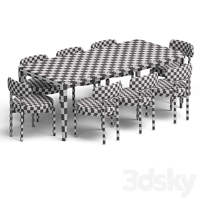 Chair Davis And Reese Dining Table 3DS Max Model - thumbnail 6