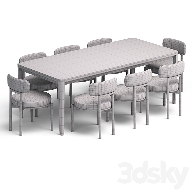 Chair Davis And Reese Dining Table 3DS Max Model - thumbnail 7