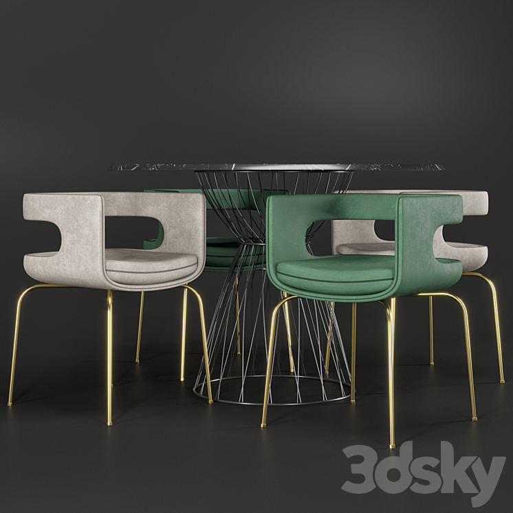 Chair & table 3DS Max - thumbnail 2