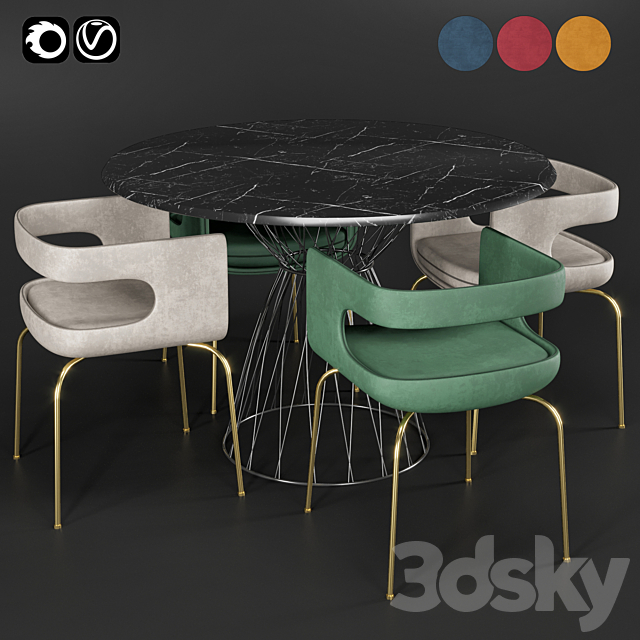 Chair & table 3DSMax File - thumbnail 1