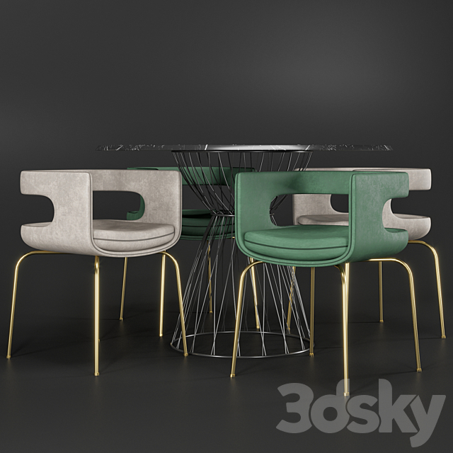 Chair & table 3DSMax File - thumbnail 2