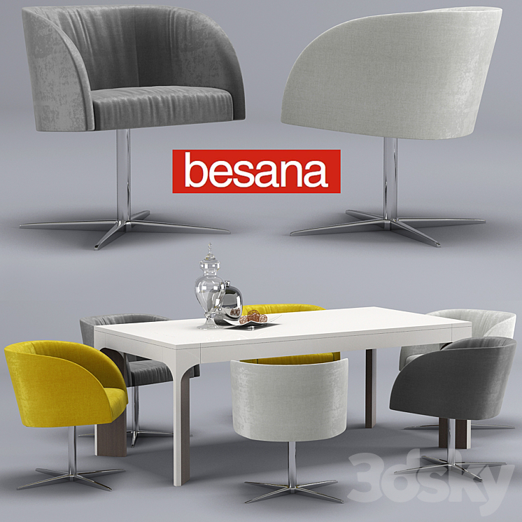 Chair-table Soul-thea Besana 3DS Max - thumbnail 1