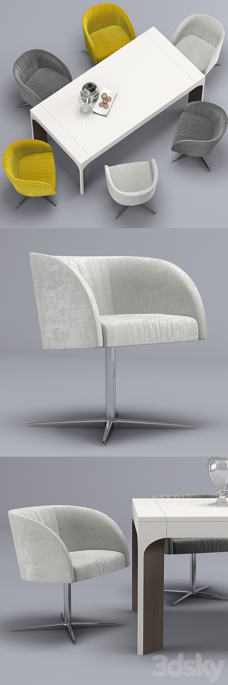 Chair-table Soul-thea Besana 3DS Max - thumbnail 2