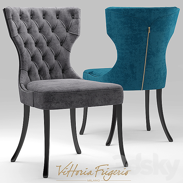 Chair vittoria frigerio Adda Capitonne Grimaldi 3DSMax File - thumbnail 2