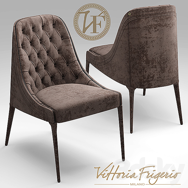 Chair vittoria frigerio Poggi High capitonne. Alfieri table 3DSMax File - thumbnail 2