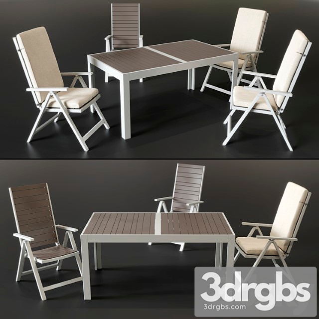 Chairs and table ikea shelland 2 3dsmax Download - thumbnail 1