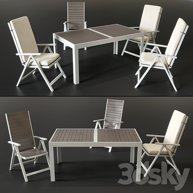 Chairs and table IKEA SHELLAND 3DSMax File - thumbnail 1