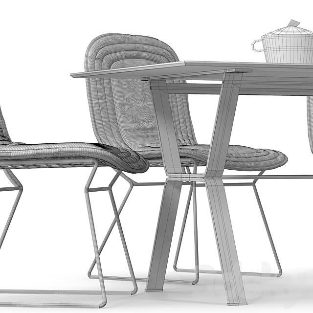 CHAPEAU chair DEER table 3DS Max Model - thumbnail 3