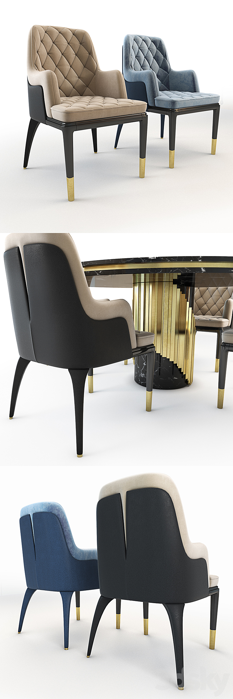 Charla chair and Littus table 3DS Max - thumbnail 2