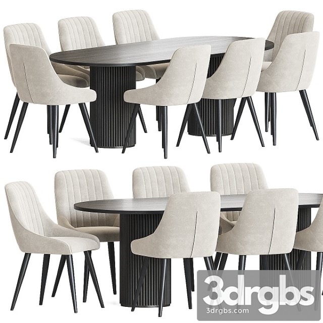 Chipman Chair Campbell Table Dining Set 3dsmax Download - thumbnail 1