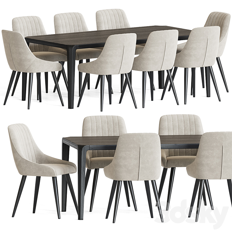 Chipman Chair Eiles Table Dining Set 3DS Max - thumbnail 1