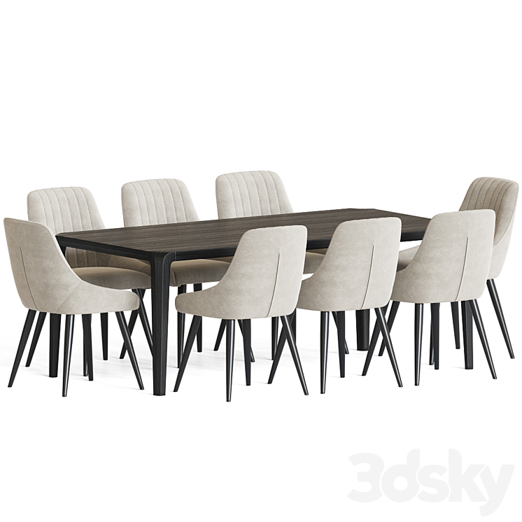 Chipman Chair Eiles Table Dining Set 3DS Max - thumbnail 2