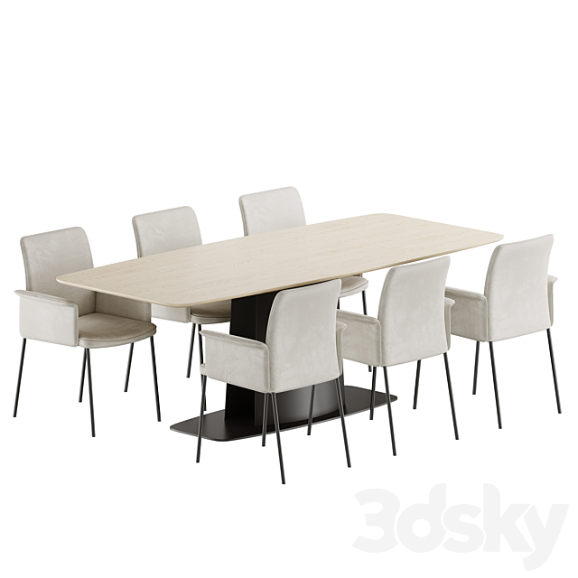 Christine Kroencke Tantrix Table Jaro 200 chair dining set 3DSMax File - thumbnail 1