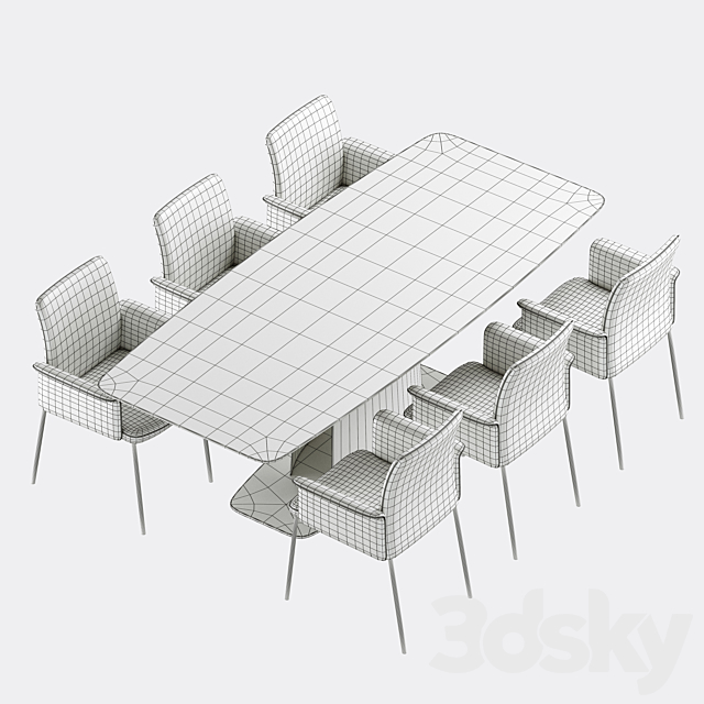 Christine Kroencke Tantrix Table Jaro 200 chair dining set 3DSMax File - thumbnail 6