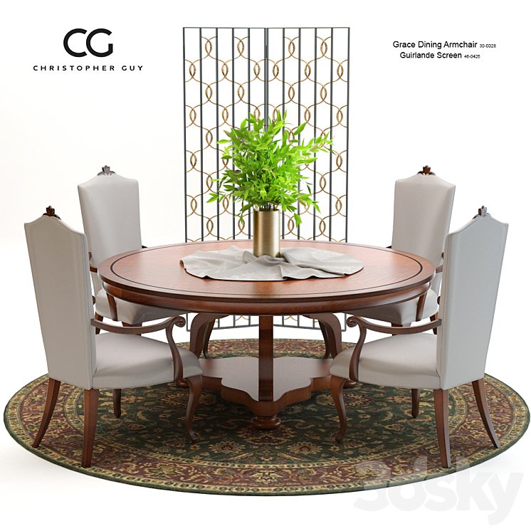 Christopher Guy Grace Dining Set 3DS Max - thumbnail 1