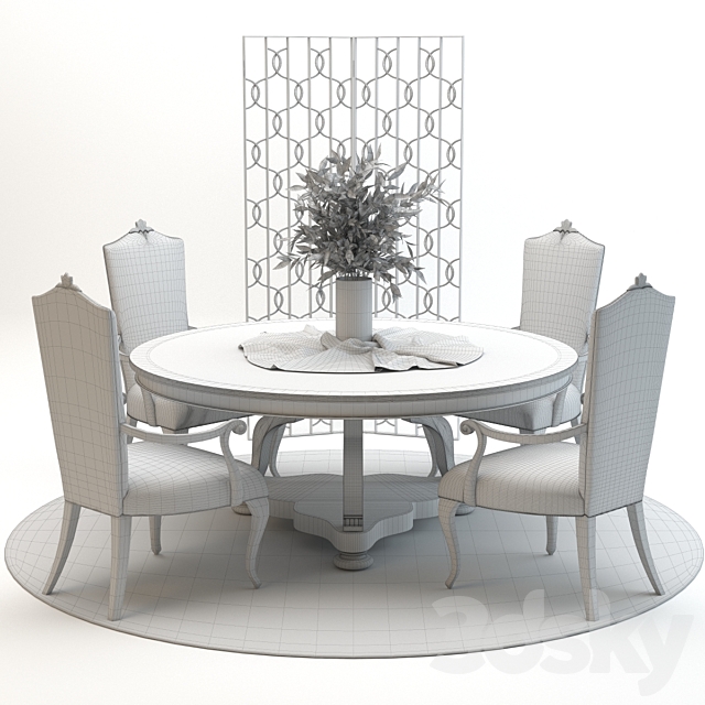 Christopher Guy Grace Dining Set 3DSMax File - thumbnail 3