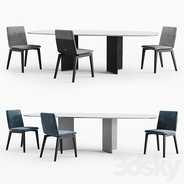 Cierre Imbottiti Marlon chair and Wings table 3DSMax File - thumbnail 1