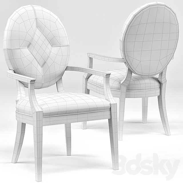 Clarke Oval Dining Chair. Michaela Round Dining Table 3DSMax File - thumbnail 3