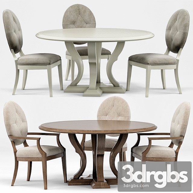 Clarke oval dining chair, michaela round dining table - thumbnail 1