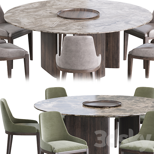 Cleo Chair and Dining table 3DS Max Model - thumbnail 4