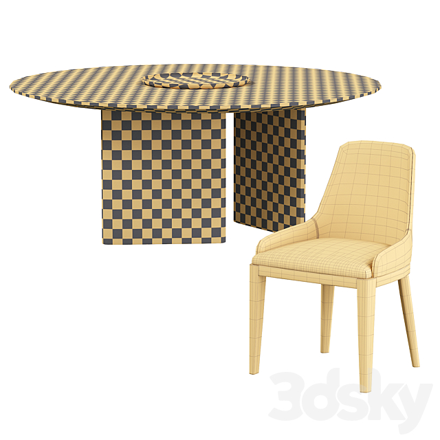 Cleo Chair and Dining table 3DS Max Model - thumbnail 5