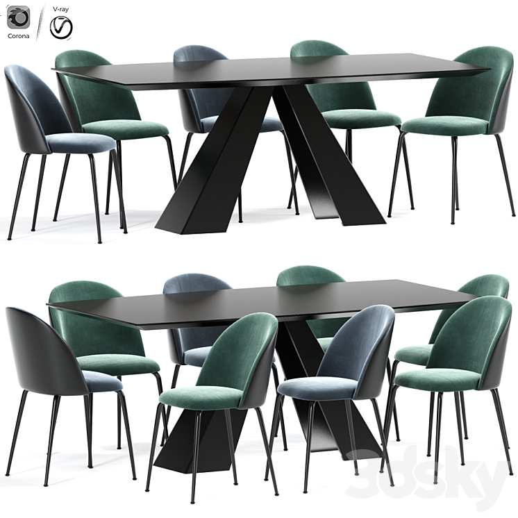 Cloyd Upholstered Side Chair Table 3DS Max - thumbnail 1