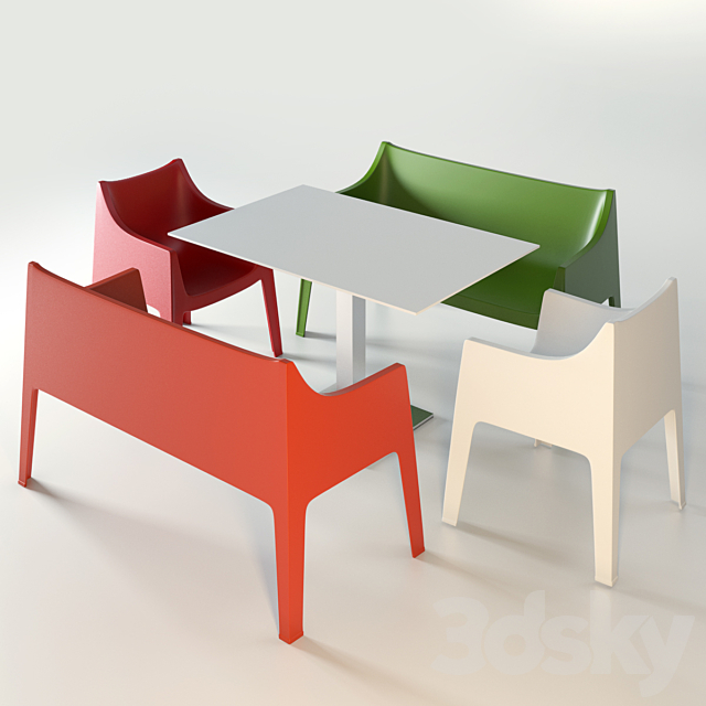 Coccolona divano & Chair 3ds Max - thumbnail 1