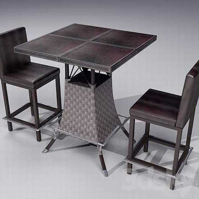 Cocktail tables with chairs 3DSMax File - thumbnail 1