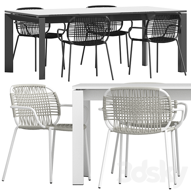 Coco Republic Houston Table and Botero Chair 3DSMax File - thumbnail 1